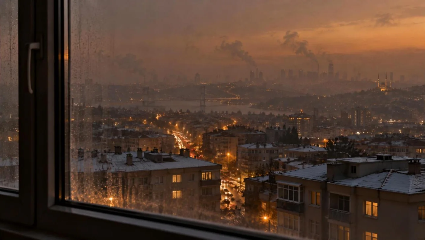 İstanbul'da kış akşamı hava kirliliği